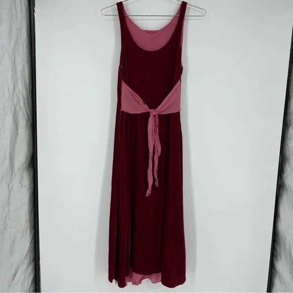 CP Shades Long Velvet Sleeveless Dress Size Small Red - Picture 1 of 8